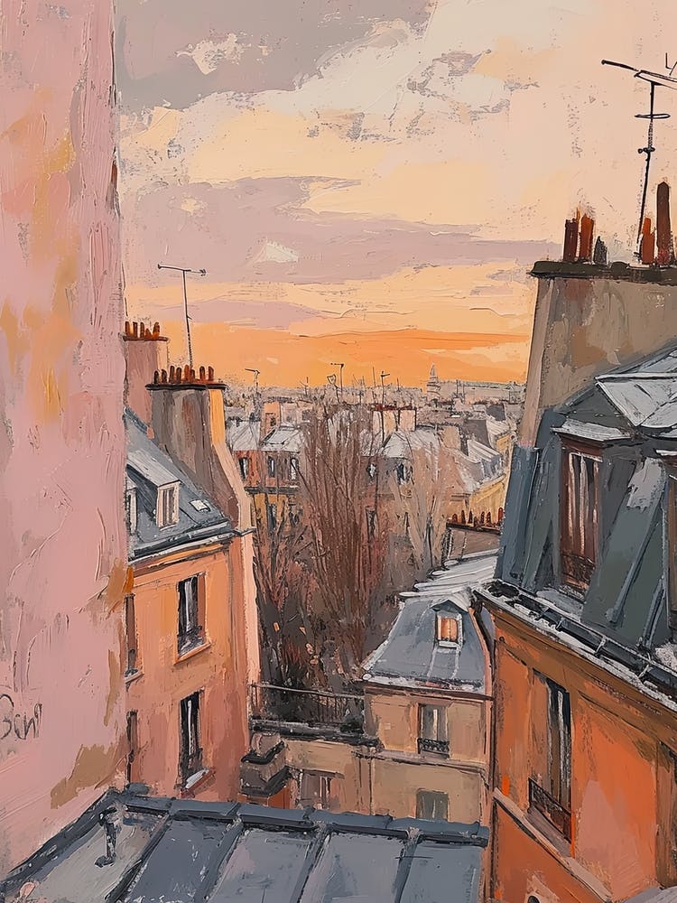 Montmartre Rooftops Morning Skyline 4