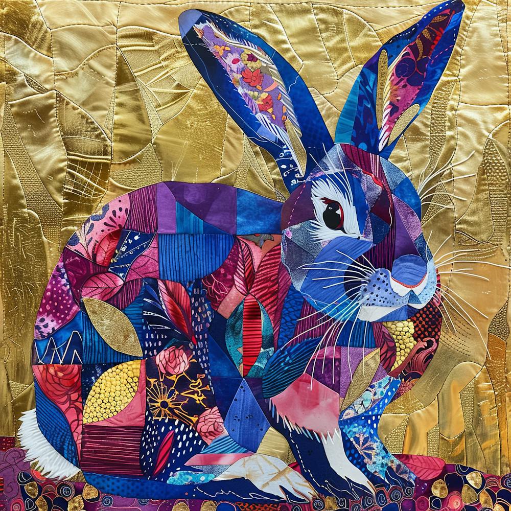 Patchwork Quilted Rabbit 1