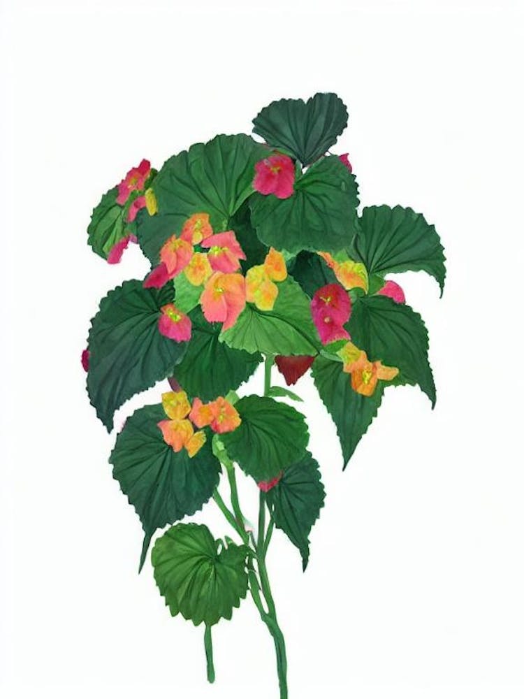 Bégonia Aile de Dragon (Bégonias Hybrides) Aquarelle
