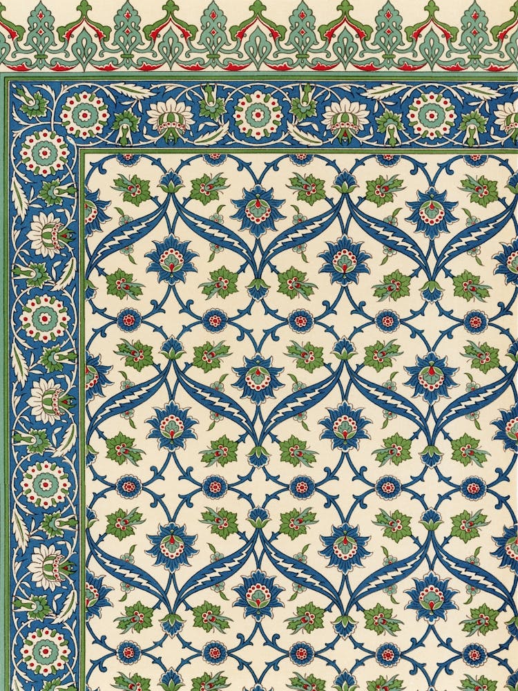 Arabic Art Pattern, Emile Prisses D’Avennes, La Decoration Arabe, Digitally Enhanced Lithograph From Own3