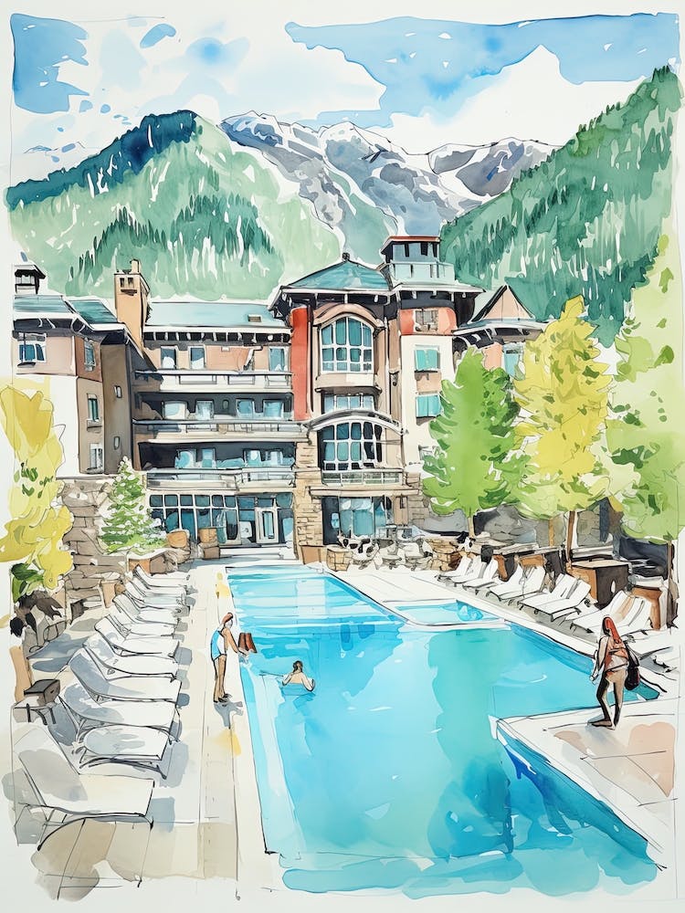 Little Nell Hotel Aspen, Colorado Illustration de livre d'histoires de Resort 1