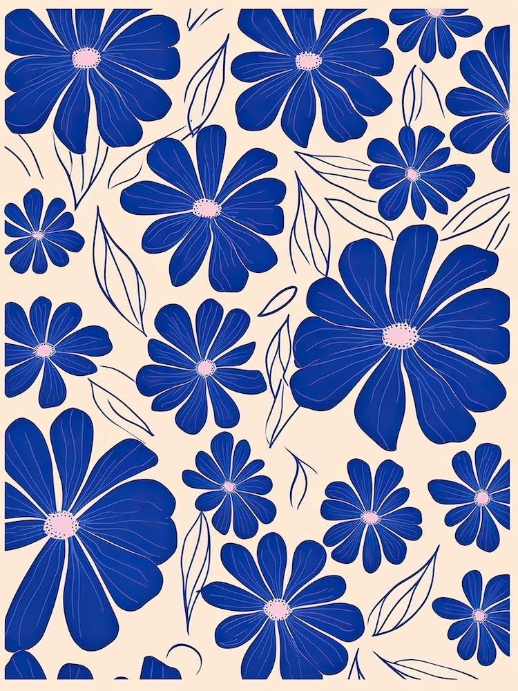 Motif Fleurs Bleues 3