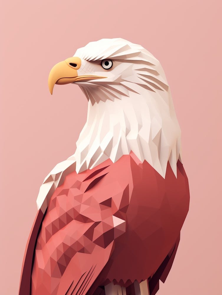 Minimalist Bald Eagle 3 Illustration