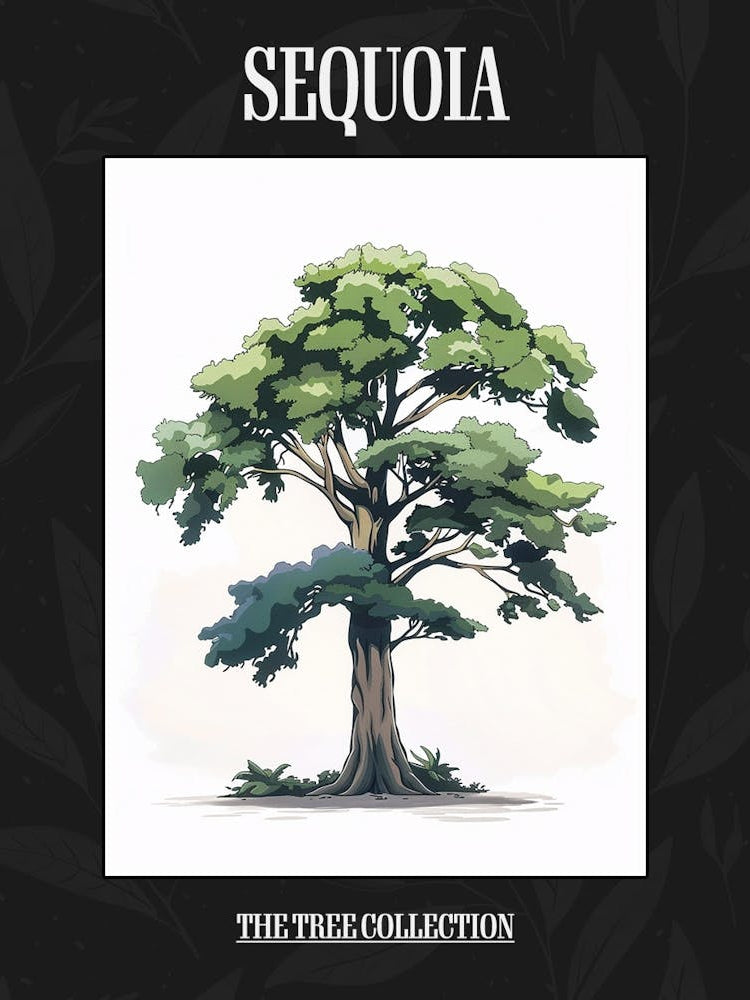 Sequoia Tree Pixel Illustration 4 Poster