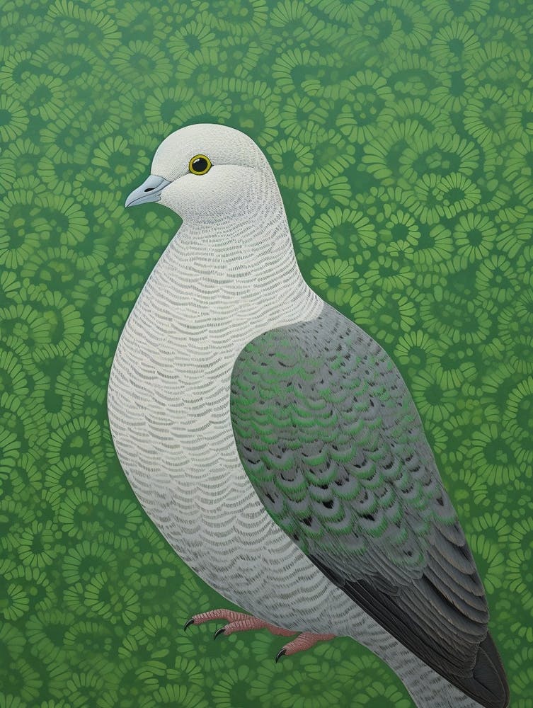 Ohara Koson Inspired Bird Painting Dove 3