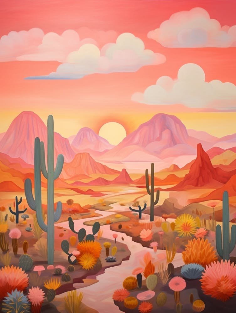 Cactus And Desert Painting 6