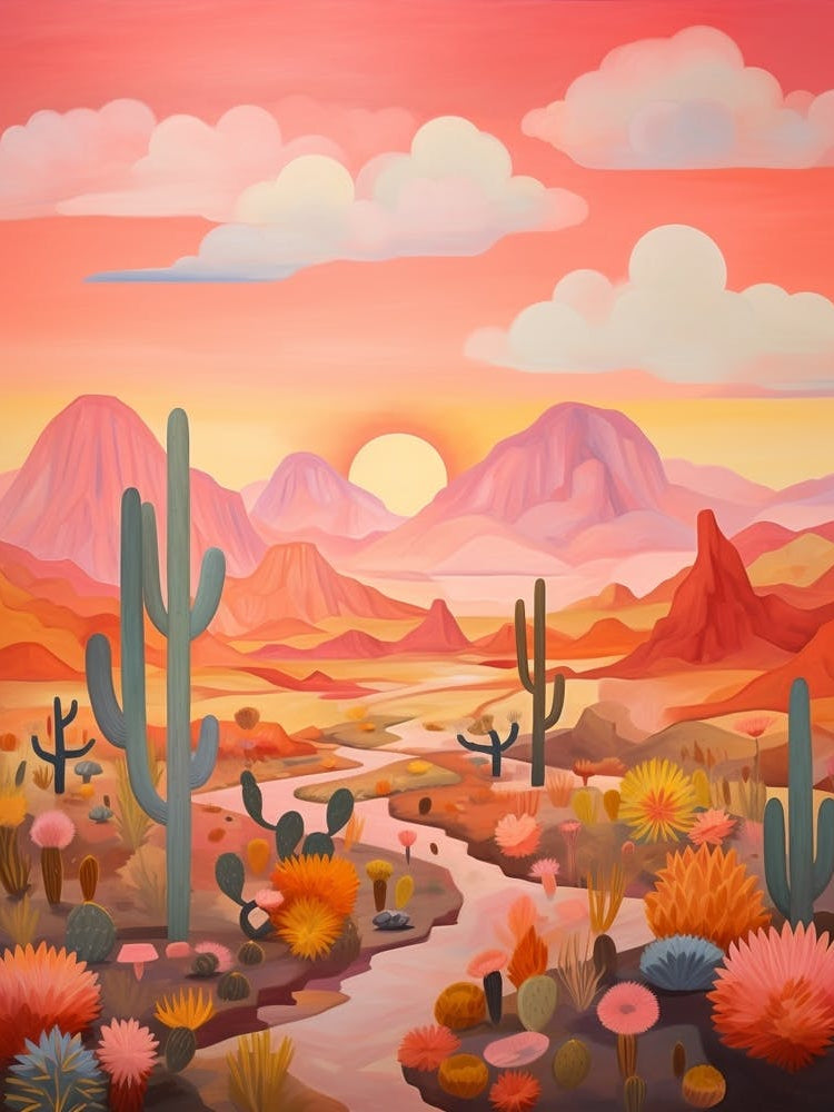 Cactus And Desert Painting 6