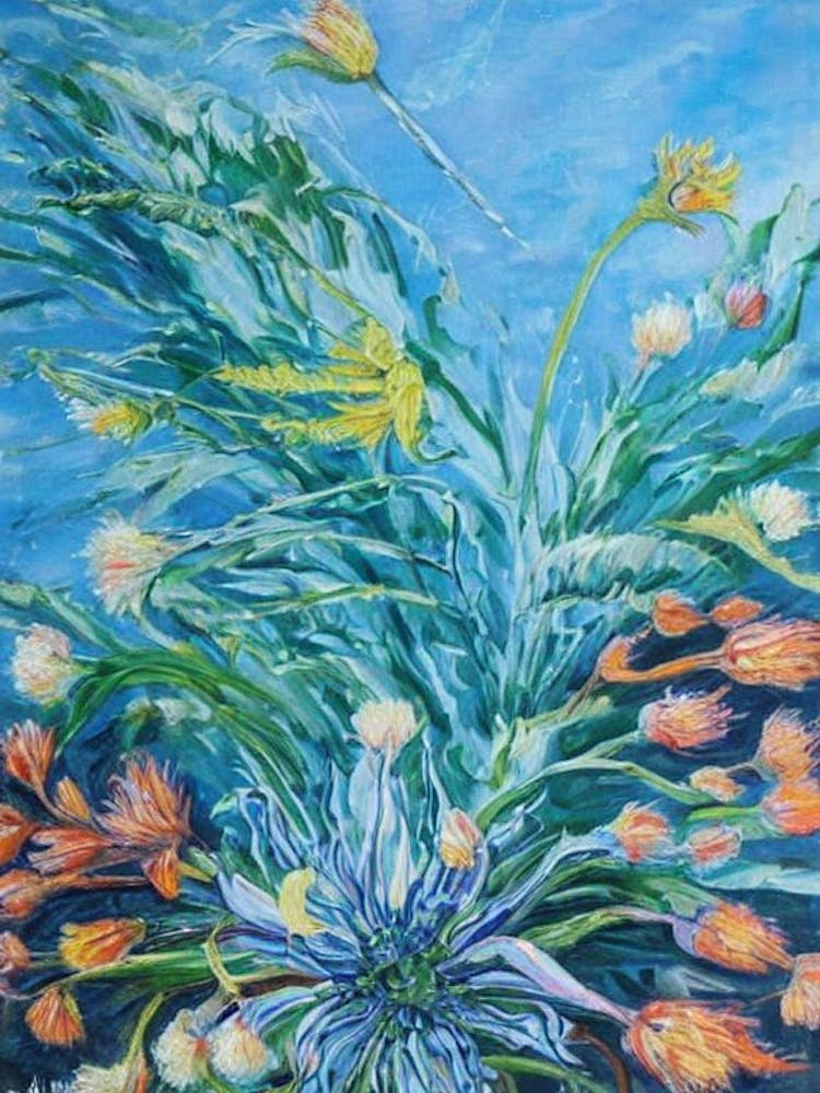 Kniphofia Floral Print Bright Painting Flower