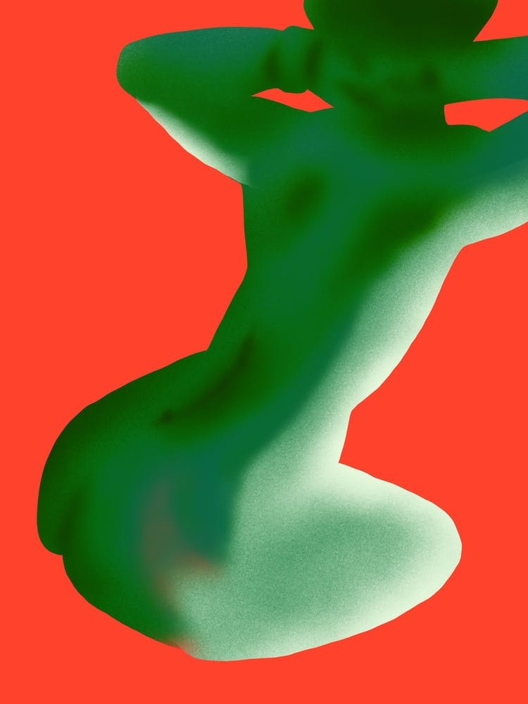 Nude back in green