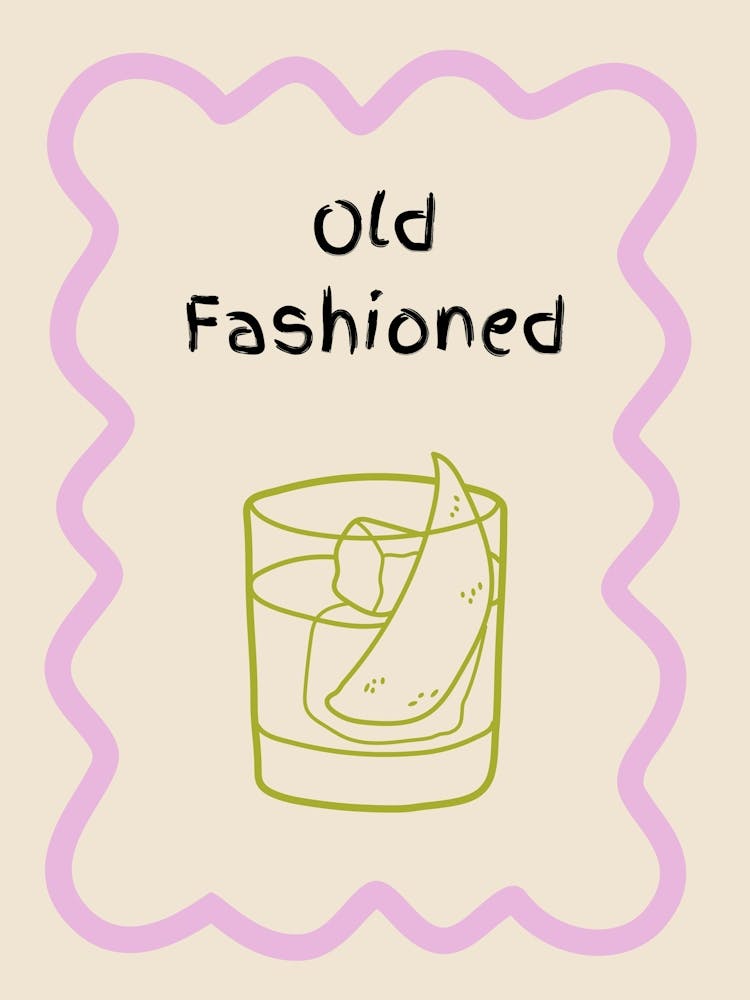 Old Fashioned Doodle Poster Lilac & Green