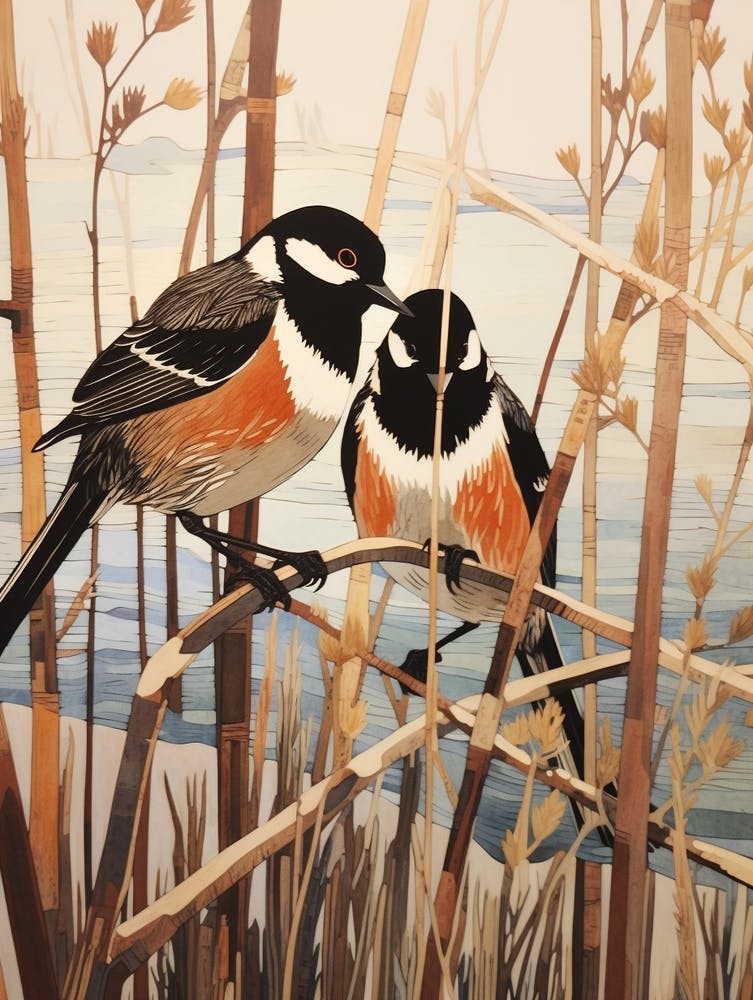 Jugendstil-Vögel Poster Lappentaucher 2