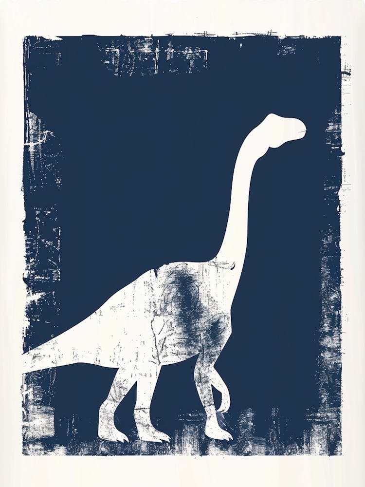Navy Blue Dinosaur Silhouette 2