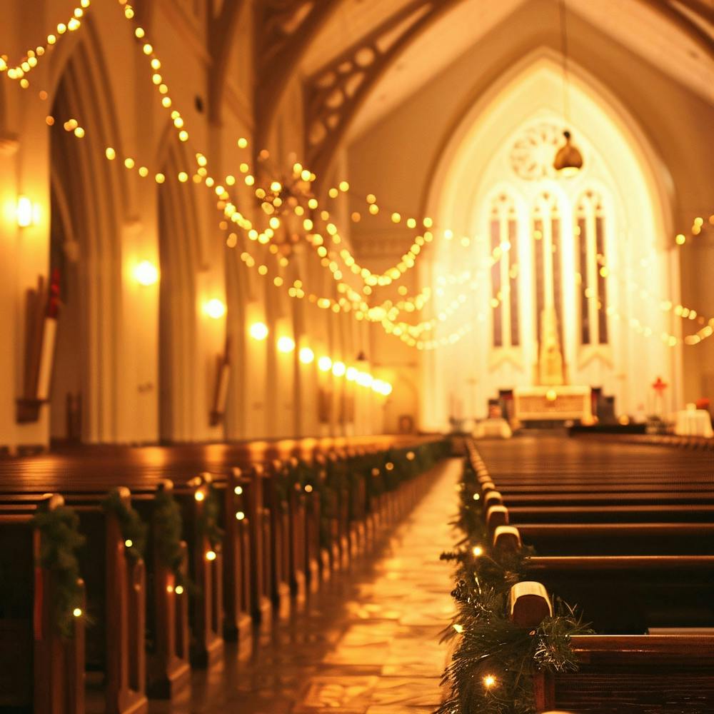 Christmas Lights In A Church