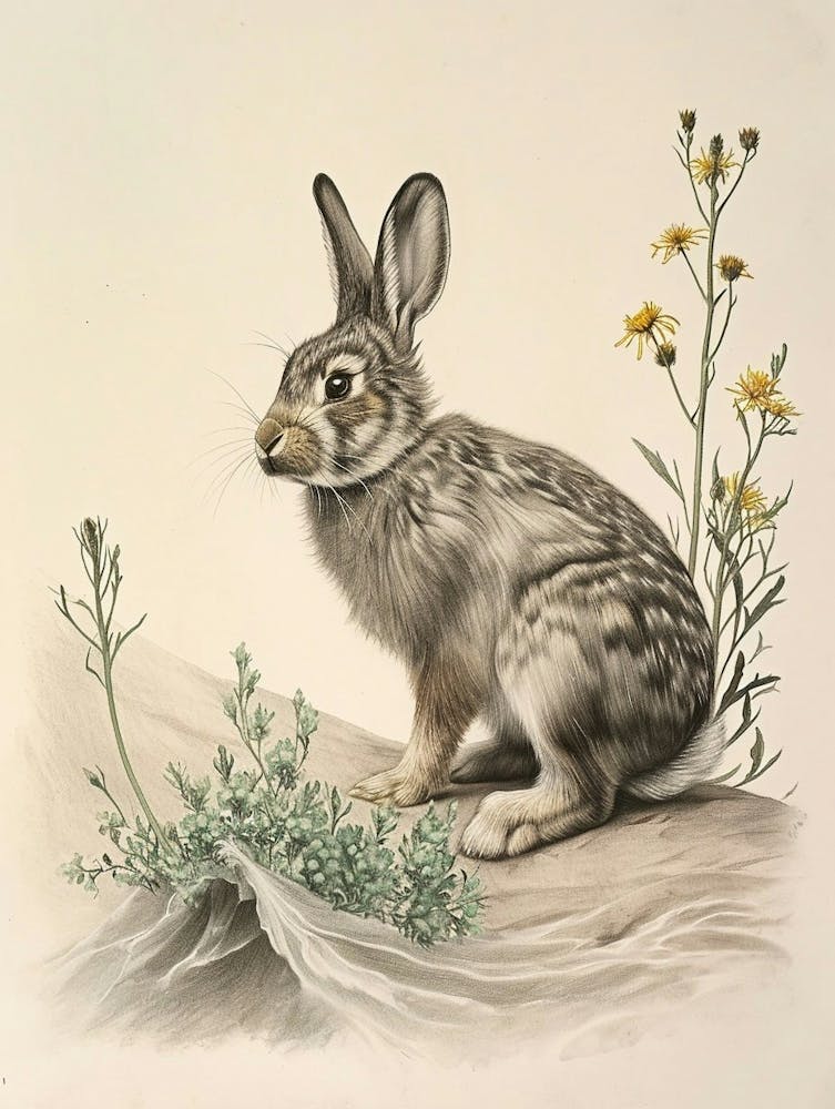 Rhinelander Rabbit Drawing 1