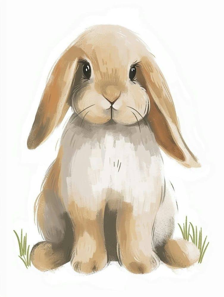 American Fuzzy Lop Rabbit Kids Illustration 4