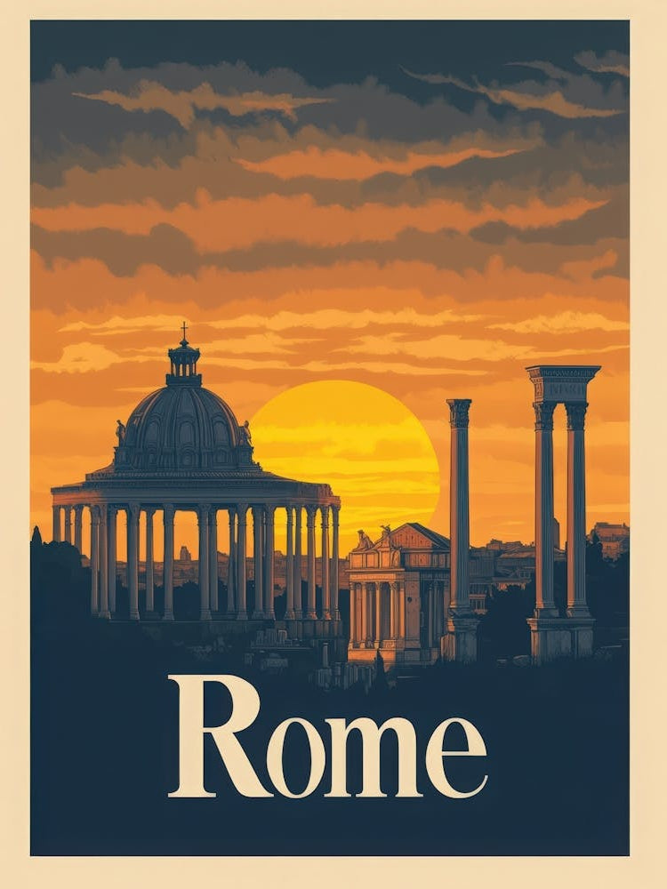 Aihrgdesign A Mid Century Modern Travel Poster For Rome Showi 1c60c33a 533e 472d A46c 67e1ba71710e 3