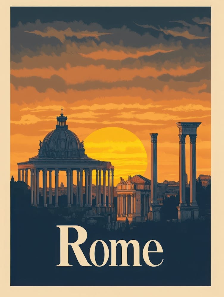 Aihrgdesign A Mid Century Modern Travel Poster For Rome Showi 1c60c33a 533e 472d A46c 67e1ba71710e 3