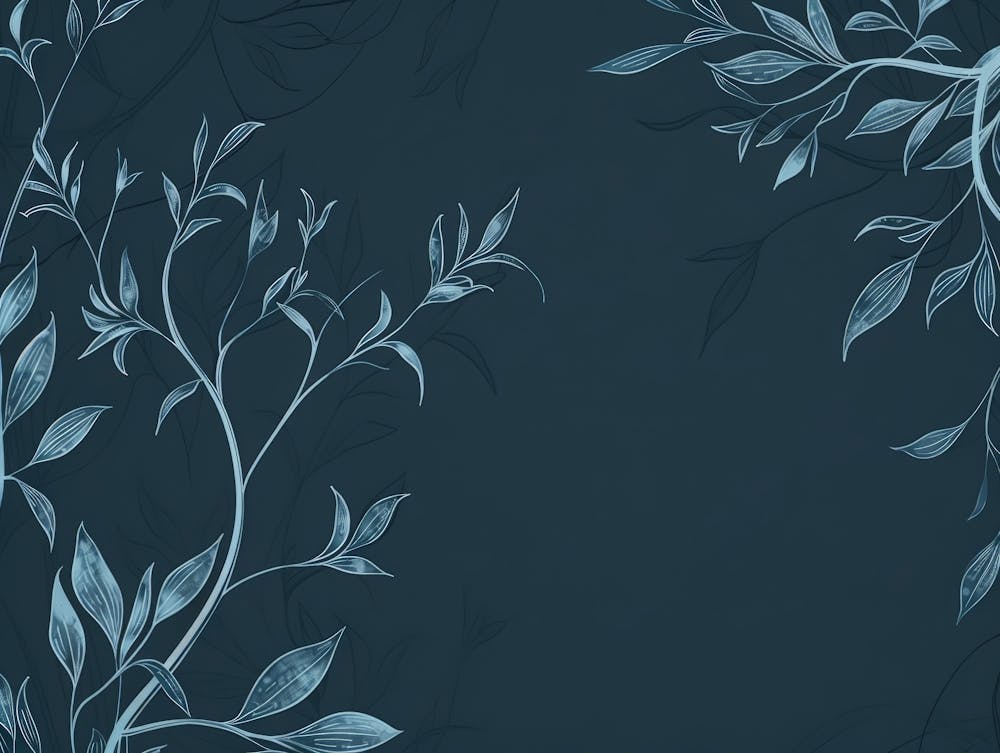 Blue Leaves On A Blue Background