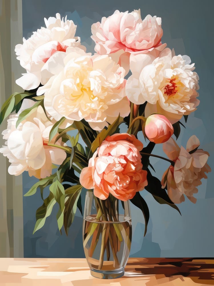 Peony Flower Still Life Painting 2 Dreamy