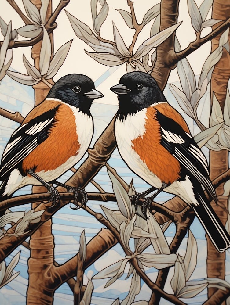 Art Nouveau Birds Poster Magpie 5