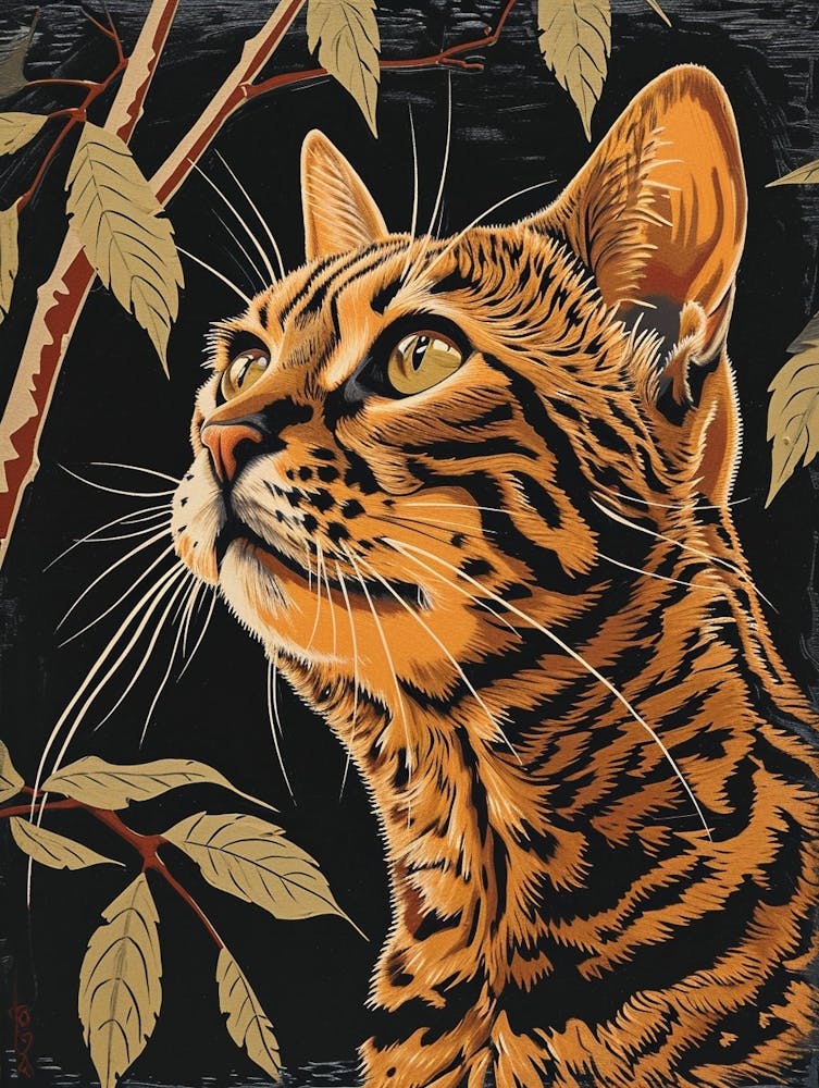 Chat Bengal - Illustration en relief 4