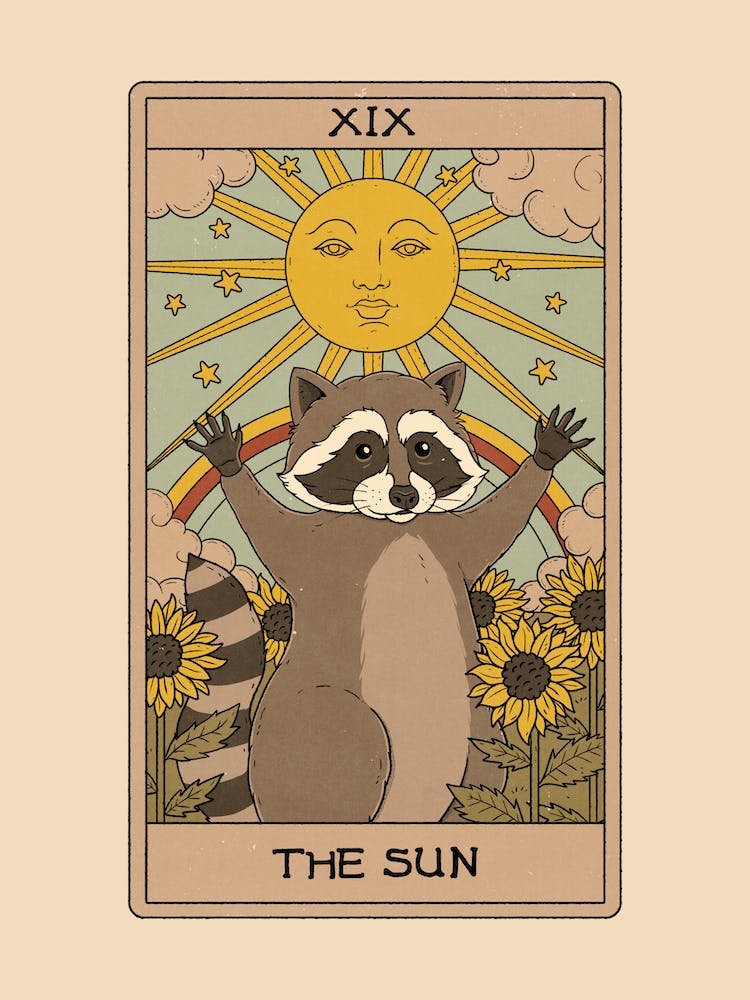The Sun   Raccoons Tarot