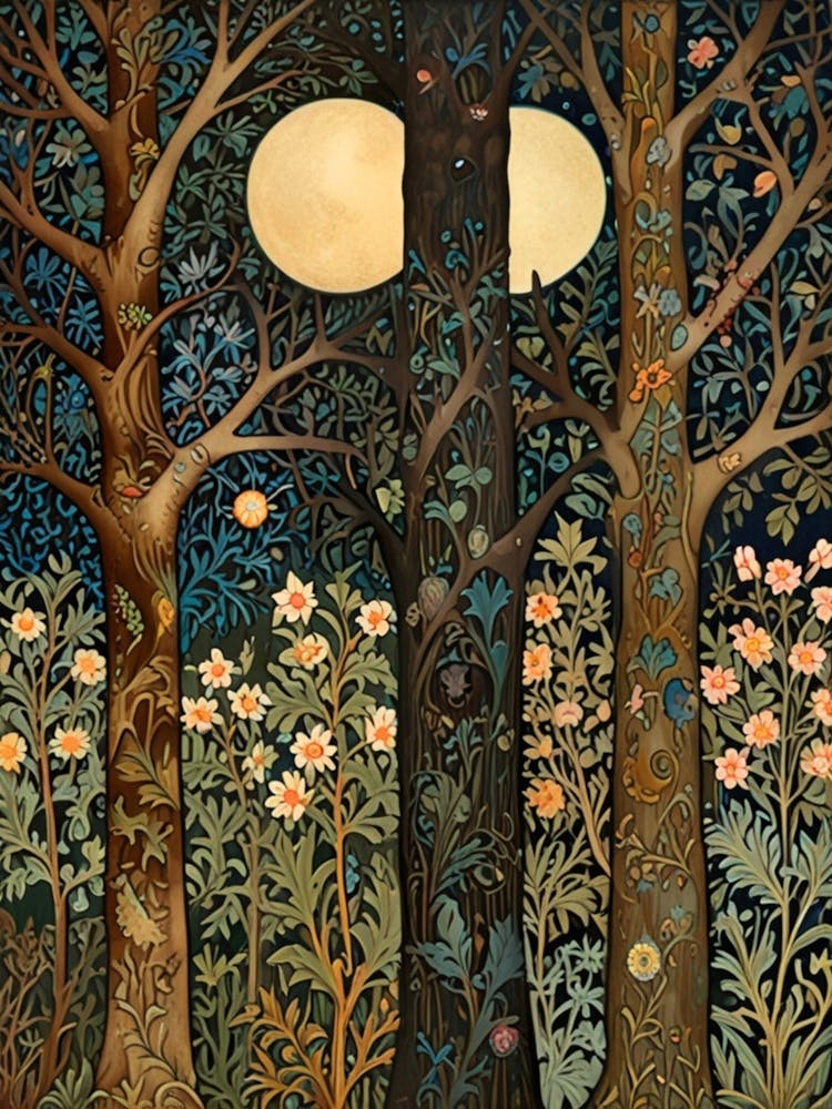 William Morris Moonlight In The Woods 65