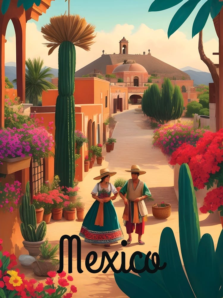 Mexico Village Scene