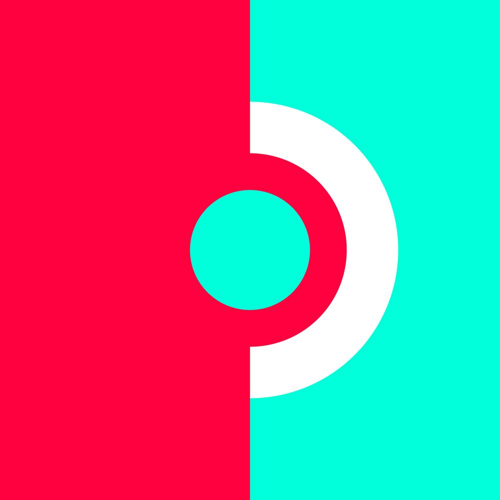 Circle within Circle In Blue and Pink