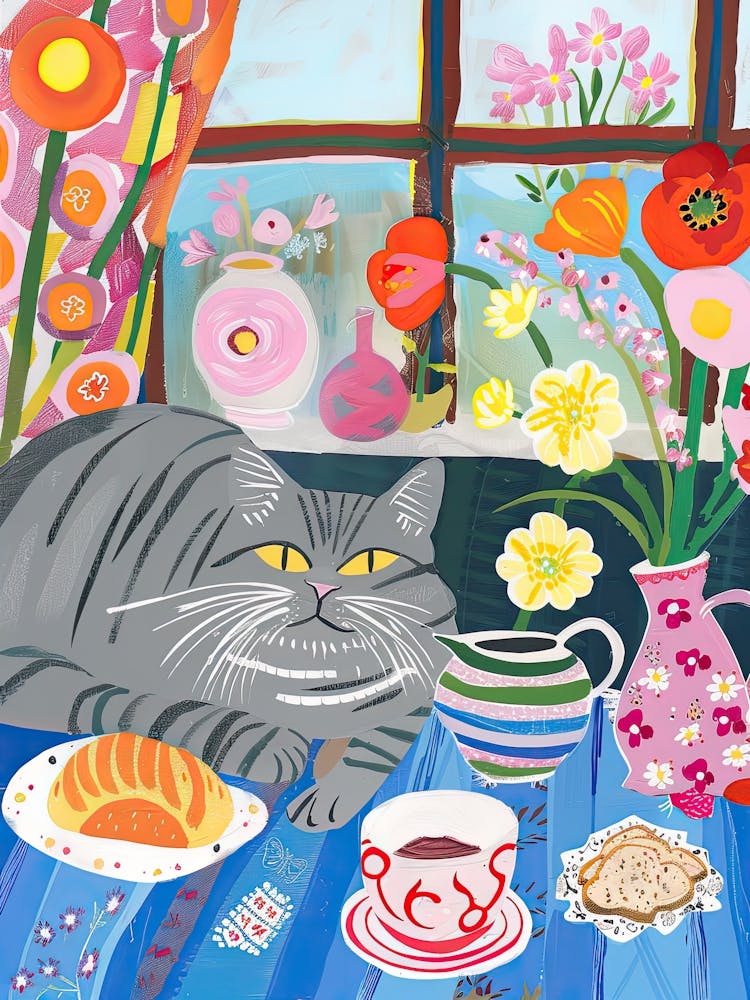 Tea Time With A British Shorthair Cat 2
