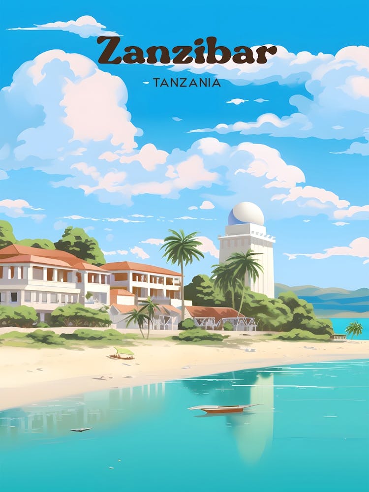 Zanzibar Tanzania Summer Travel Illustration