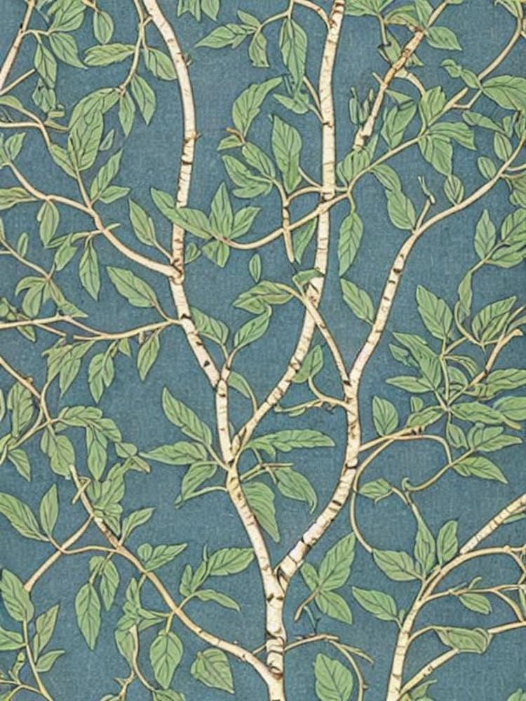 Paper Birch tree Vintage Botanical
