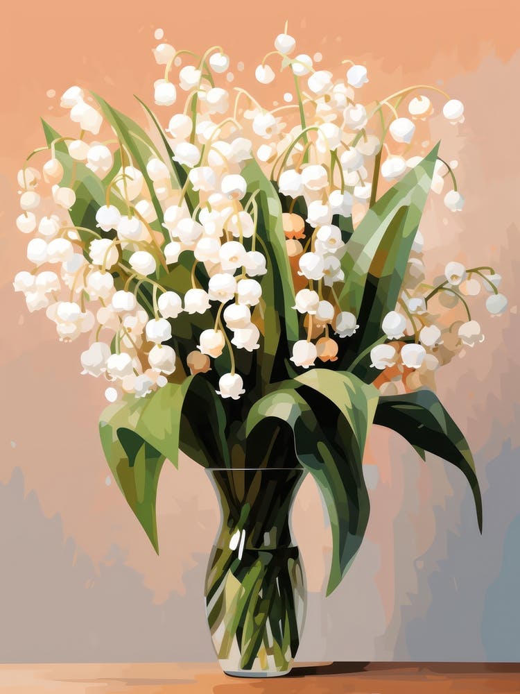 Lily Of The Valley Flower Still Life Painting 4 Dreamy