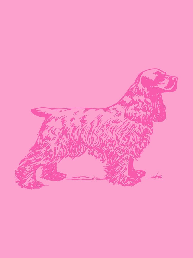Pink Cocker Spaniel Minimalist
