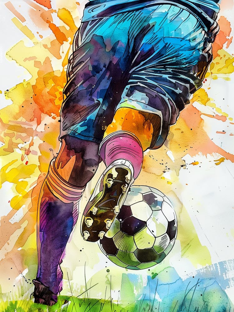 Fußballspieler Aquarellkunst (6)