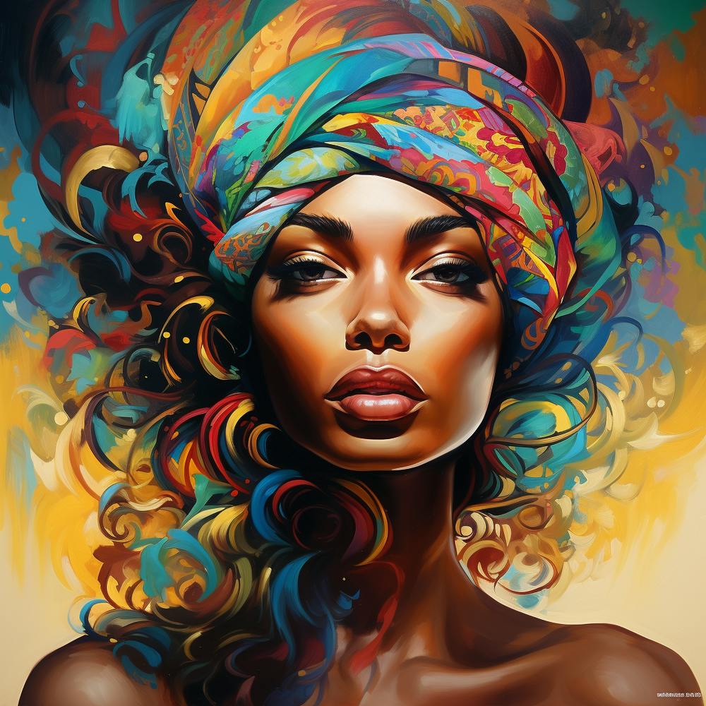 African Woman With Colorful Turban 2
