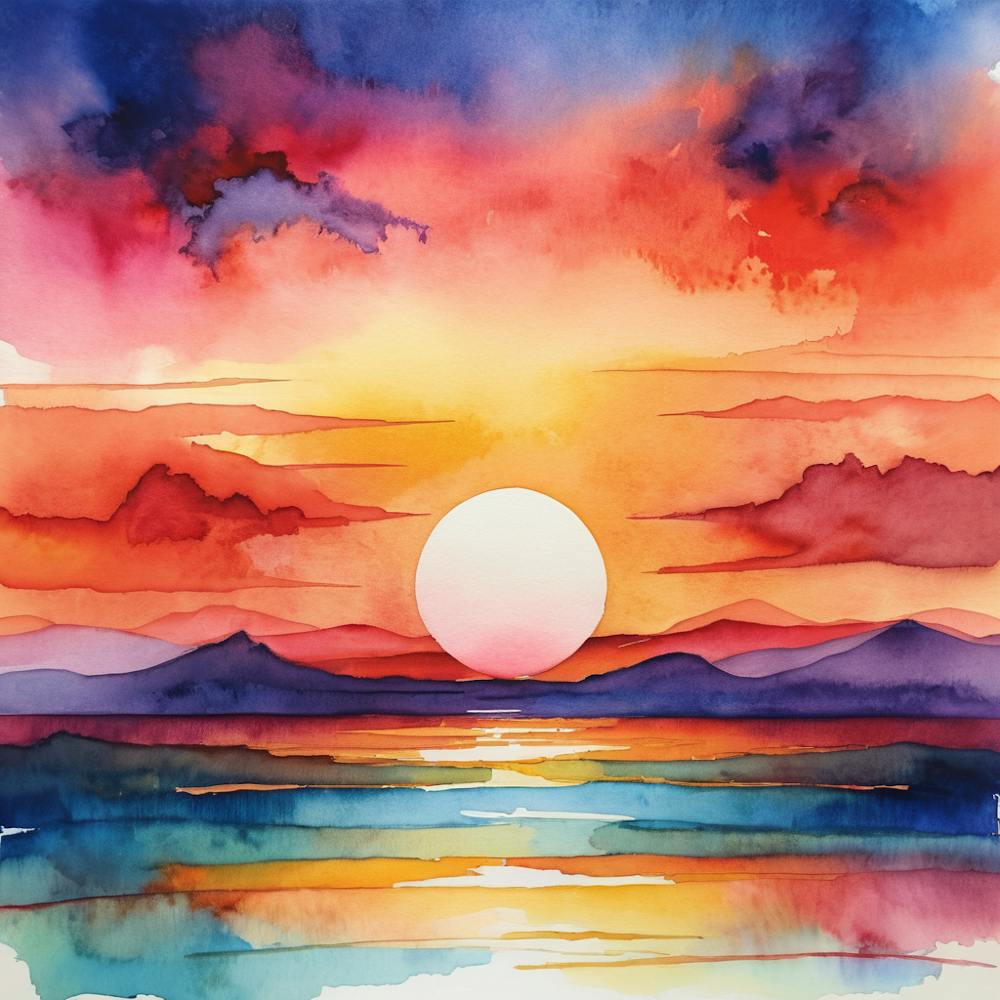 Watercolor Sunset