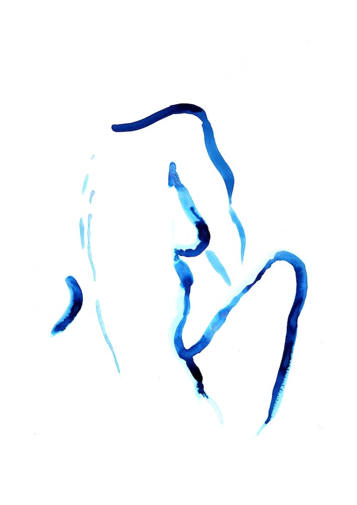 Blue Woman III Line