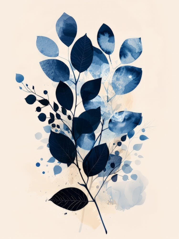 Blue Leaves Canvas Print