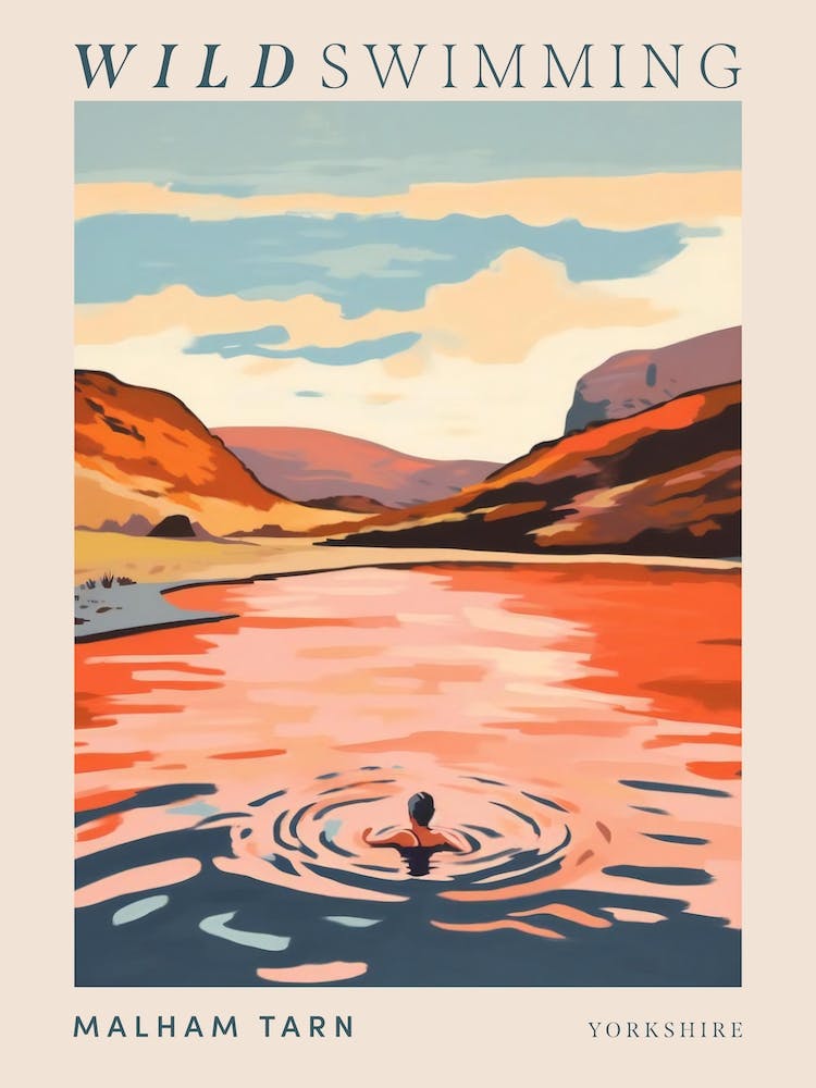 Wild Swimming At Malham Tarn Yorkshire 3 Poster
