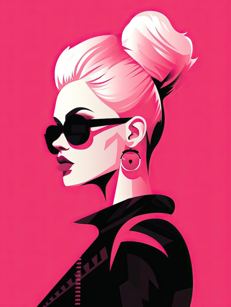 Punk-Attitüde in Minimalistischem Pink
