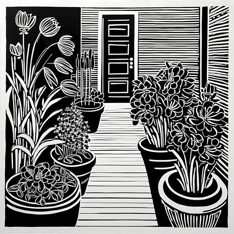 Lion cut inspired Black and white Garden plants & flowers art, Gardening art, Garden 217