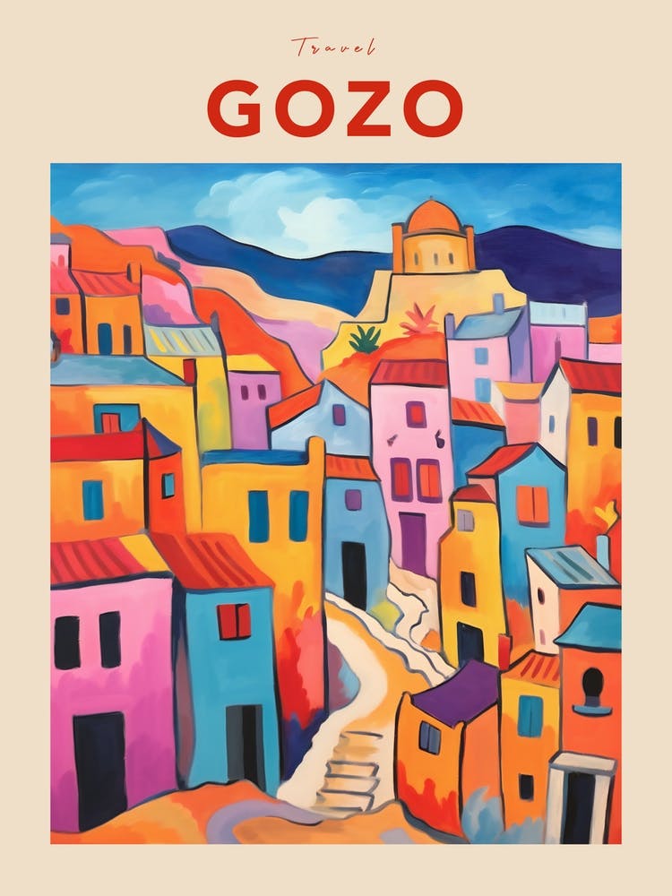 Gozo Malta 4 Fauvist Travel Poster