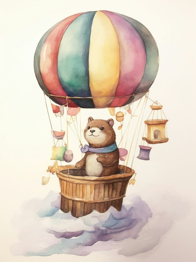 Baby Otter 2 In A Hot Air Balloon