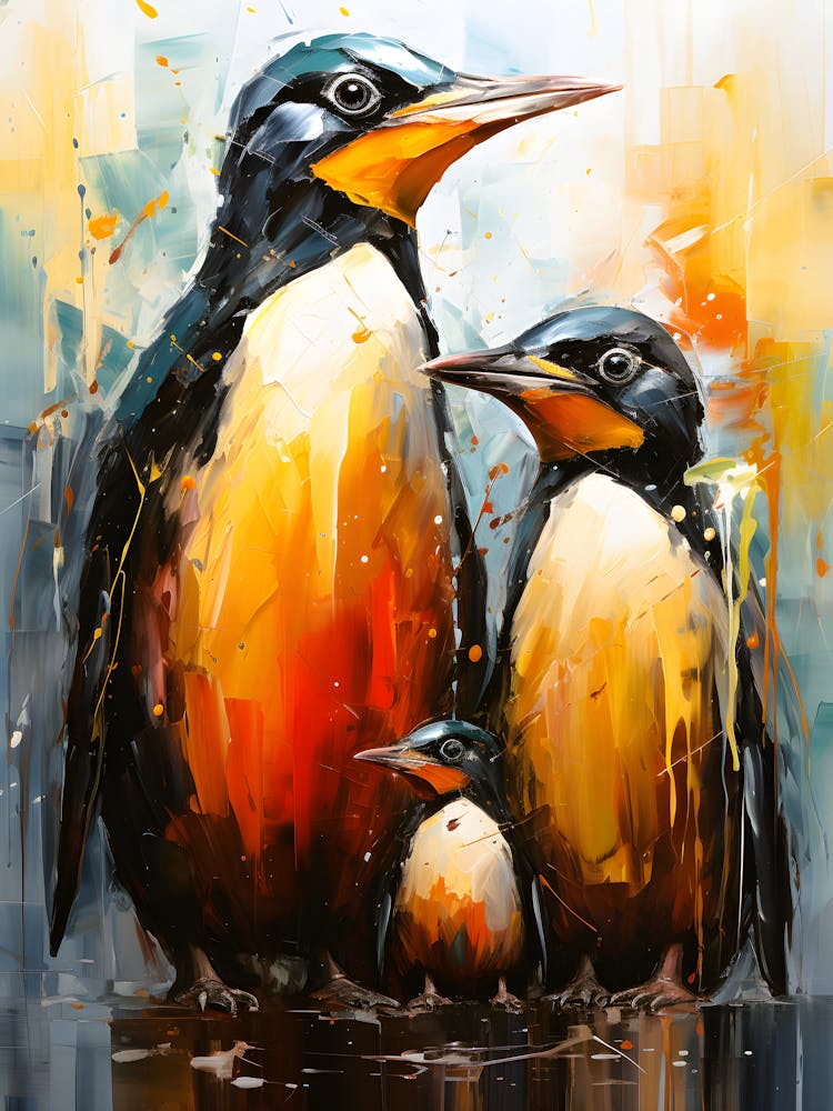 Frozen Togetherness Penguins In Harmony