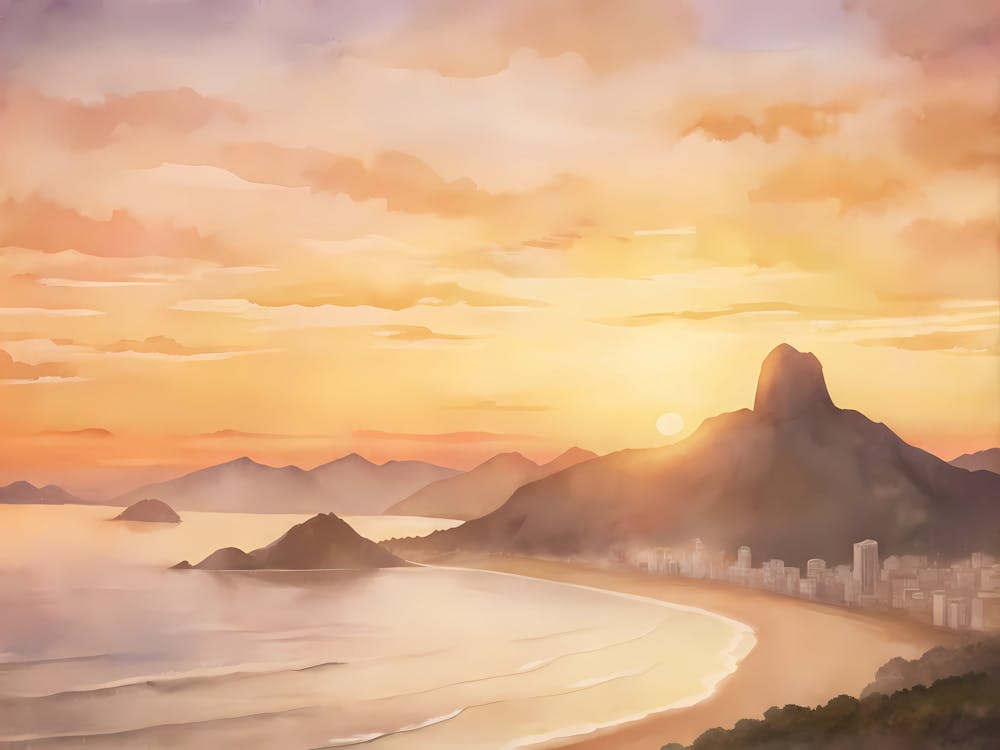 Rio De Janeiro Brazil A Vintage Sunset