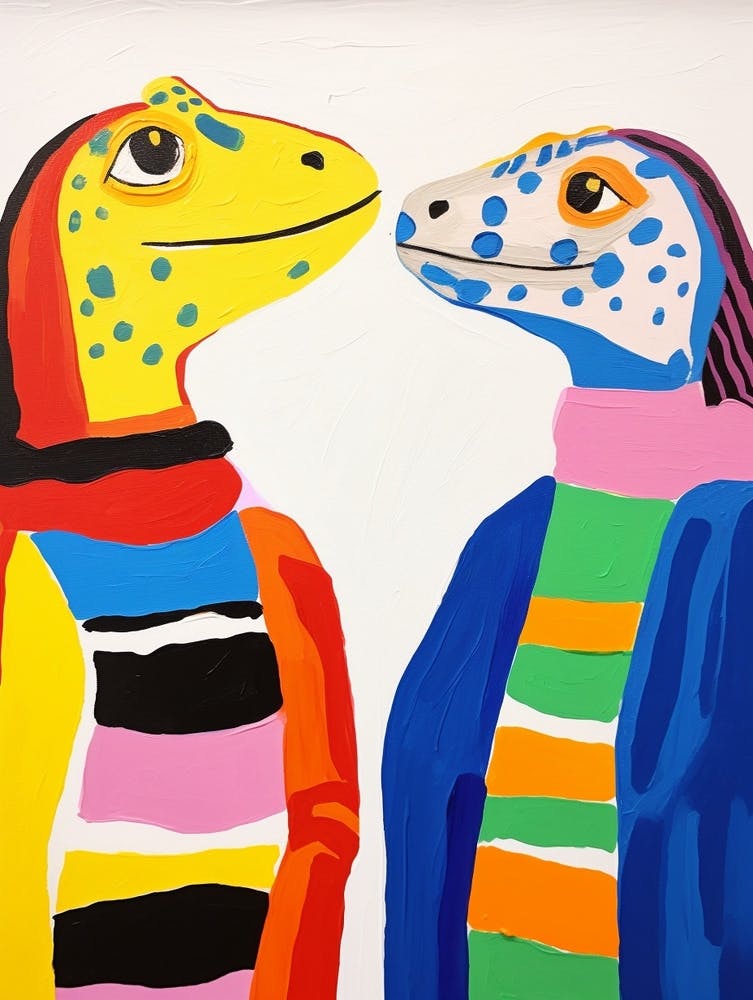 Colourful Kids Animal Art Iguana 2