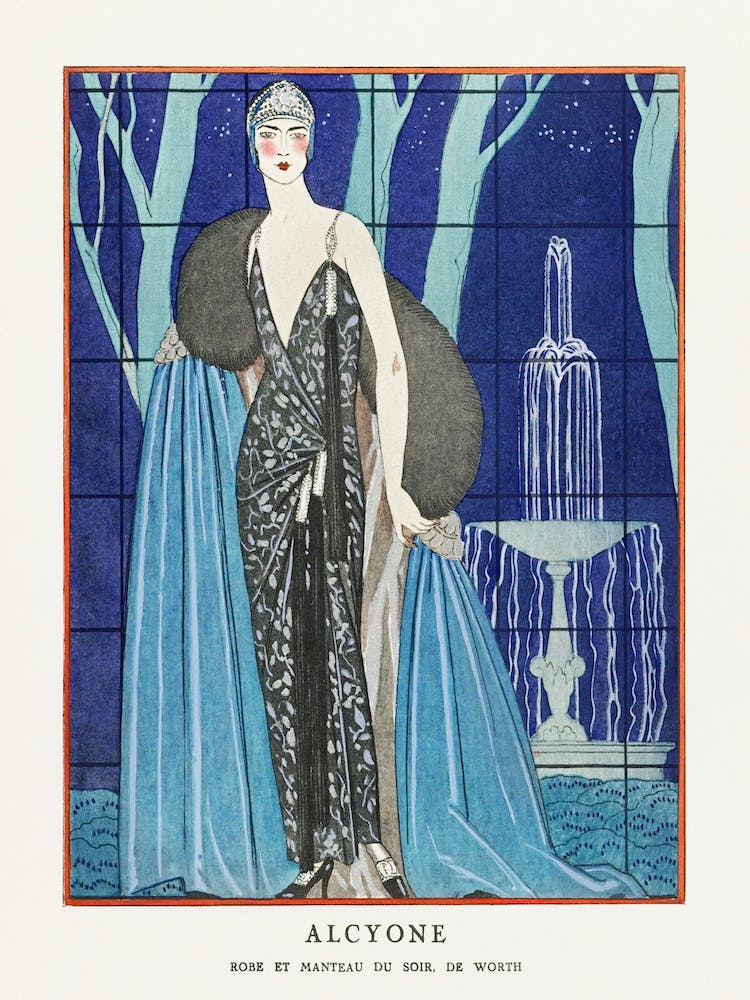 Alcyone Robe Et Manteau Du Soir, De Worth (1923), George Barbier