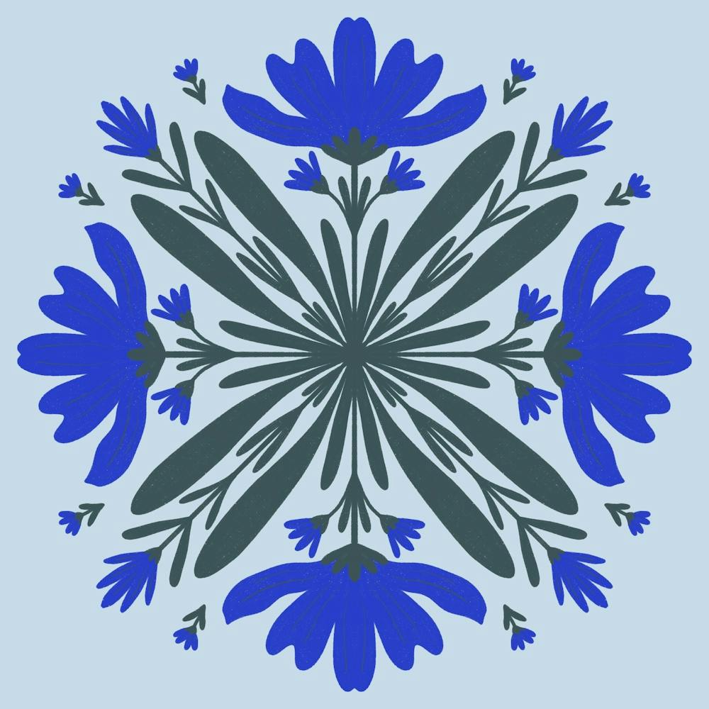 Blaues und Grünes Mandala