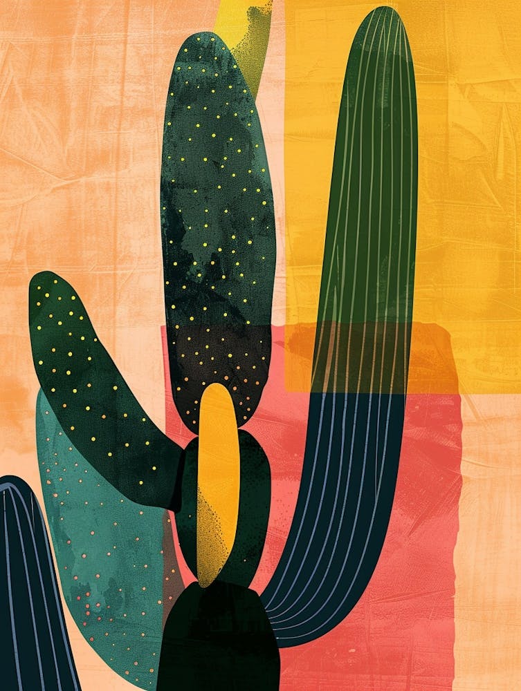 Gymnocalycium Cactus Minimalist Abstract 4